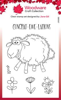 Woodware Fuzzie Friends Sadie The Sheep   Clear Stamps - Stempel 