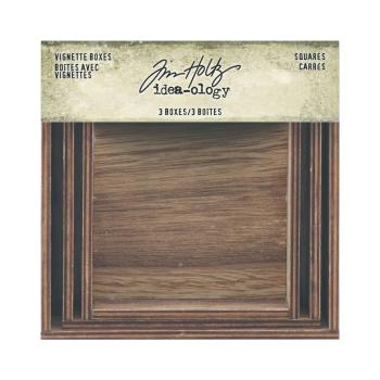 Tim Holtz - Idea Ology " Vignette Boxes Squares" - Holzfächer in 3 verschiedenen Größen