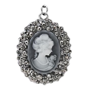 Tim Holtz - Idea Ology " Assemblage Pendant Crystal Cameo" - Metall Charms Madaillon Gemme