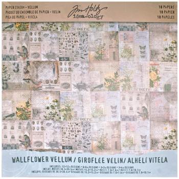Tim Holtz - Idea Ology "Paper Stash Vellum Wallflower Paper Sheets" - Vellum Papier