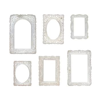 Tim Holtz - Idea Ology " Baseboard Frames Lace" - bedruckte Papprahmen für Fotos