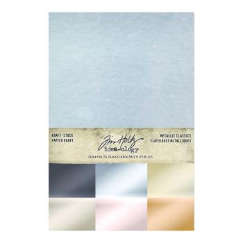 Tim Holtz - Idea Ology "Kraft Stock Metallic Classics" - Kraft Cardstock Metallic 