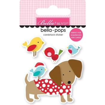 Bella BLVD Dachshund Through the Snow  Bella Pops -3 D Sticker