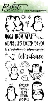 Picket Fence Studios Penguins Wanna Have Fun Clear Stamps 