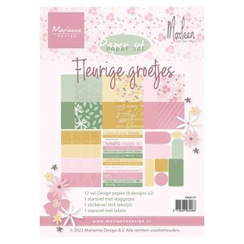 Marianne Design - Paperset Fleurige groetjes by Marleen