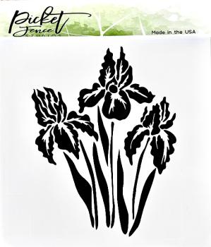 Picket Fence Studios Blooming Iris Stencil - Schablone