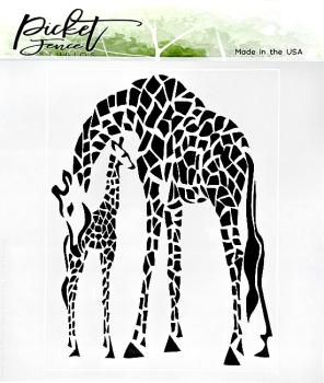 Picket Fence Studios Momma and Baby Giraffes Stencil - Schablone