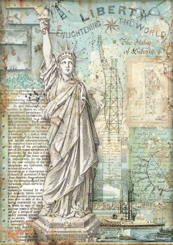 Stamperia " Sir Vagabond Aviator Statue of Liberty" A4 Decoupage / Decopatch Papier 6 Bögen 