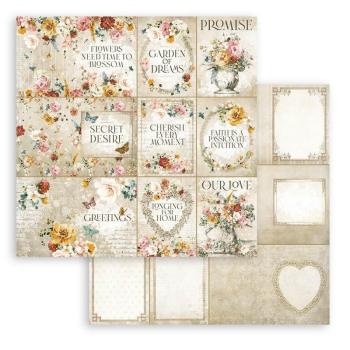 Stamperia "Garden of Promises Cards" 12x12" Paper Sheet - Cardstock
