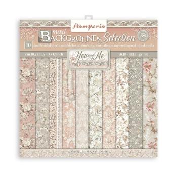 Stamperia "Maxi Background You and Me" 12x12" Paper Pack - Cardstock