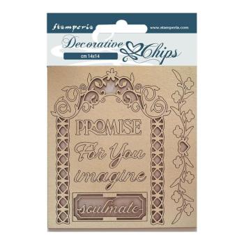 Stamperia " Garden of Promises Promise for You" Decorative Chips - Holzmotive