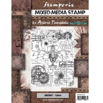 Stamperia Stempel "Sir Vagabond Aviator Aircraft" Natural Rubber Stamp - (Naturkautschukstempel)