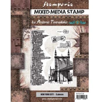 Stamperia Stempel "Sir Vagabond Aviator New York City" Natural Rubber Stamp - (Naturkautschukstempel)