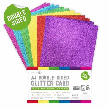 Dovecraft Double Sided Glitter Pack Rainbow Bright  A4