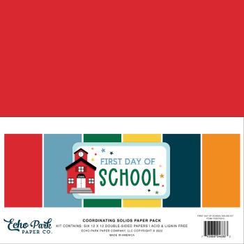 Echo Park "First Day Of School" 12x12" Coordinating Solids Paper - Cardstock