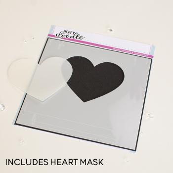 Heffy Doodle Heart Masquerade  Stencil - Schablone