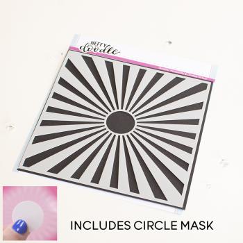 Heffy Doodle Simple Sunburst Stencil - Schablone