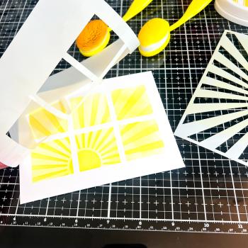 Heffy Doodle Simple Sunburst  Stencil - Schablone
