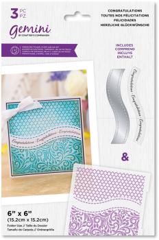 Gemini Congratulations - Embossing Folder, Stamp & Die - Herzliche Glückwünsche