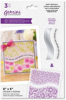 Gemini Happy Birthday  - Embossing Folder, Stamp & Die  - Alles Gute zum Geburtstag