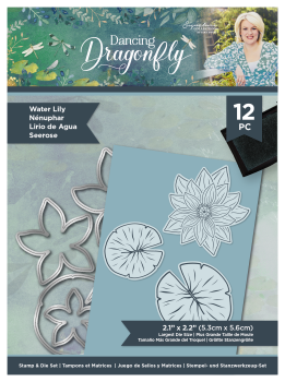 Crafters Companion -Dancing Dragonfly Water Lily - Stanze & Stempel
