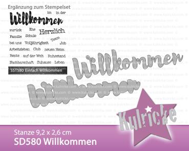 Kulricke Stanzschablone "Willkommen " Stanze - Craft Die | Stanze