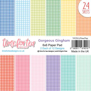 Time For Tea 6x6 Paper Pack Designs Gorgeous Gingham Rainbow 6x6 Inch 