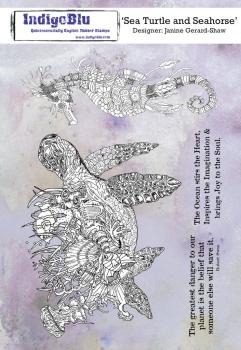 IndigoBlu "Sea Turtle and Seahorse" A5 Rubber Stamp