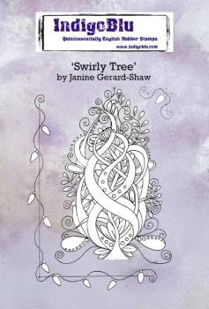 IndigoBlu "Swirly Tree" A6 Rubber Stamp