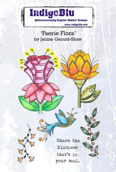 IndigoBlu "Faerie Flora" A6 Rubber Stamp
