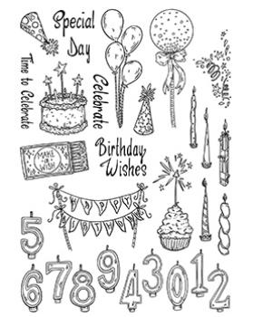 The Card Hut Party Explosion Clear Stamps Stempelset 