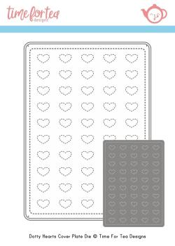 Time For Tea Dies Designs Dotty Hearts Panel