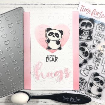 Time For Tea Dies Designs Dotty Hearts Panel