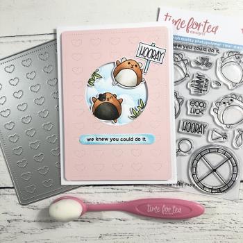 Time For Tea Dies Designs Dotty Hearts Panel