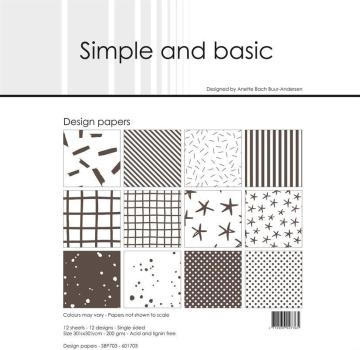 Simple and Basic "Warm Grey " Paper Pack 12x12 Inch 
