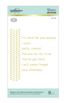 Spellbinders Hotfoil Plate - "Elegant Twist Glimmer Borders & Sentiments"