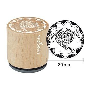 Woodies- Heart Knitted - Rubber Stamp 