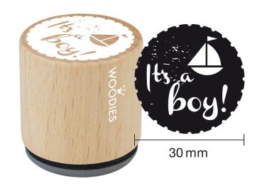 Woodies- It's a boy - Rubber Stamp 