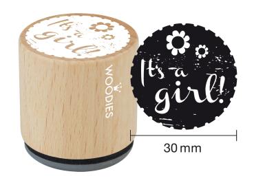 Woodies- It's a girl - Rubber Stamp 