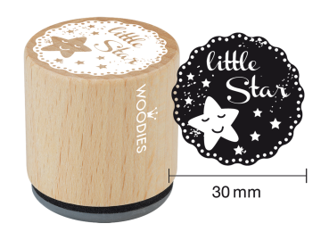 Woodies- Little Star - Rubber Stamp 