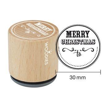 Woodies- Merry Christmas - Rubber Stamp 