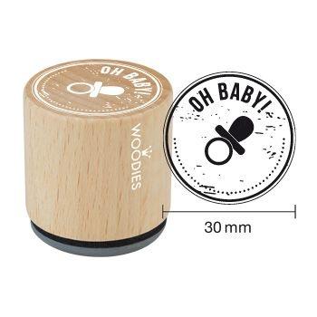 Woodies- Oh Baby - Rubber Stamp 