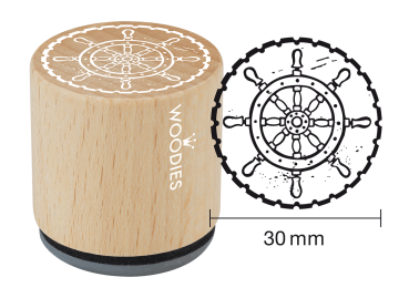 Woodies- Steering Wheel - Rubber Stamp 
