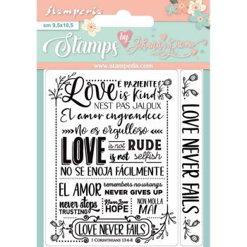 Stamperia Stempel "Love Never Fails" Clear Stamps