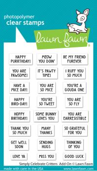 Lawn Fawn Stempelset "Simply Celebrate Critters Add-On" Clear Stamp