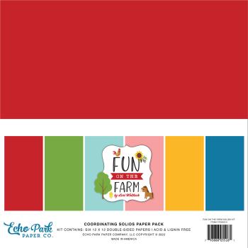 Echo Park "Fun On The Farm" 12x12" Coordinating Solids Paper - Cardstock