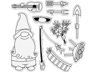 Crafters Companion -Garden Gnomes - Stanze & Stempel & Stencil