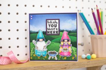 Crafters Companion -Garden Gnomes - Stanze & Stempel & Stencil