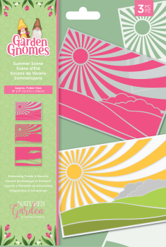 Crafters Companion -Garden Gnomes - Embossing Folder & Stencil