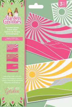 Crafters Companion -Garden Gnomes  - Embossing Folder & Stencil